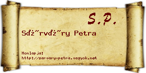 Sárváry Petra névjegykártya