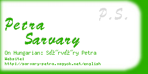 petra sarvary business card